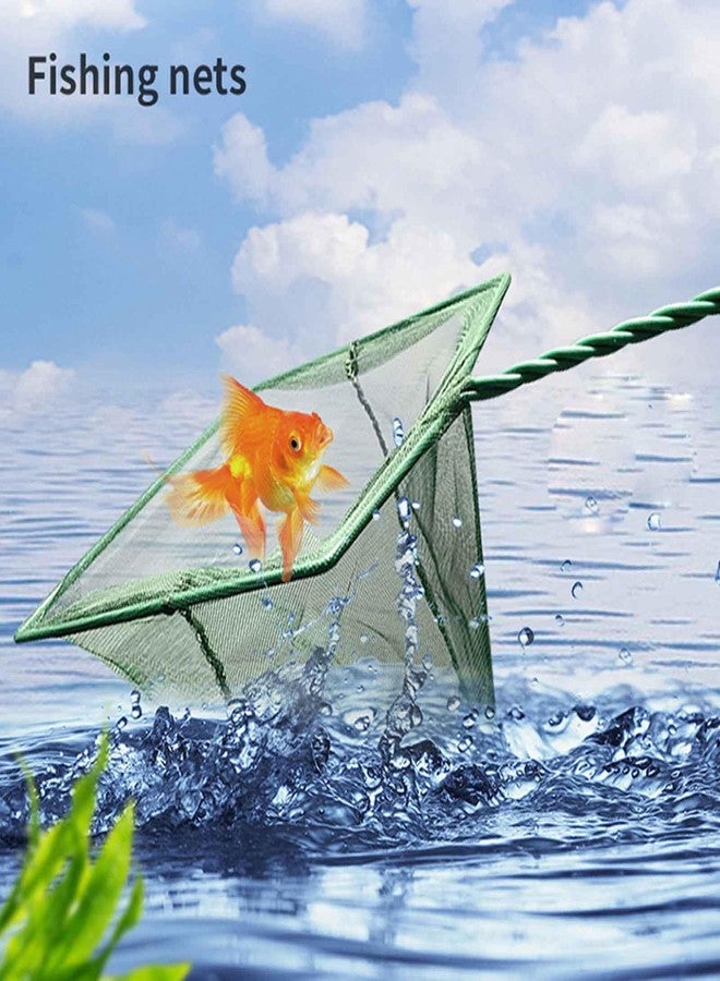AOODOOM Aquarium Fishing Net Fish Tank Cleaning Tools Fine Mesh Net with Long Handle Green 8 Inch - Image 4